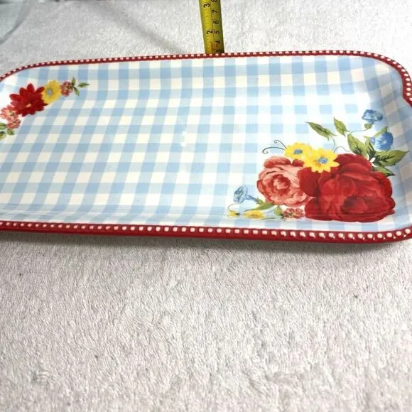 Pioneer Woman Sweet Rose Narrow Platter 14x7 Serving Tray - Picture 7 of 10